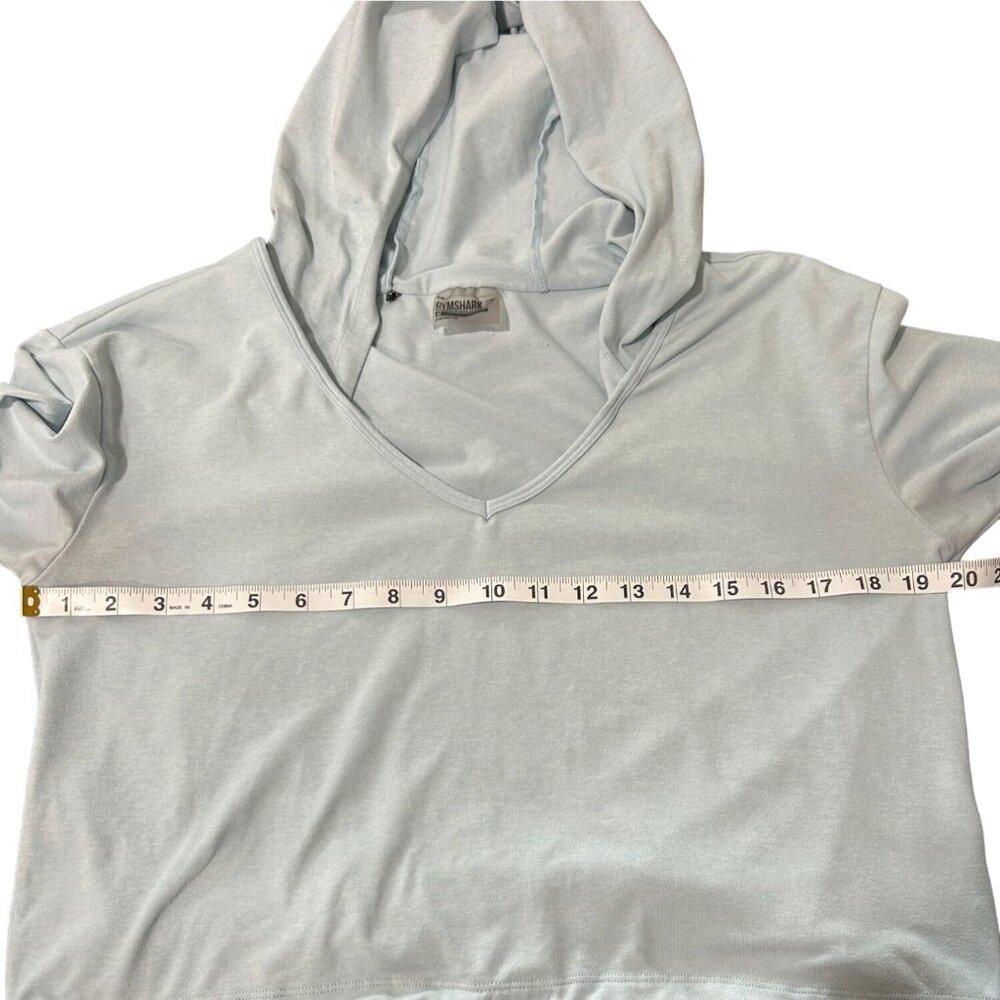 Gymshark Women's Cropped Hoodie Long Sleeve Top Size M Light Blue - Picture 4 of 6